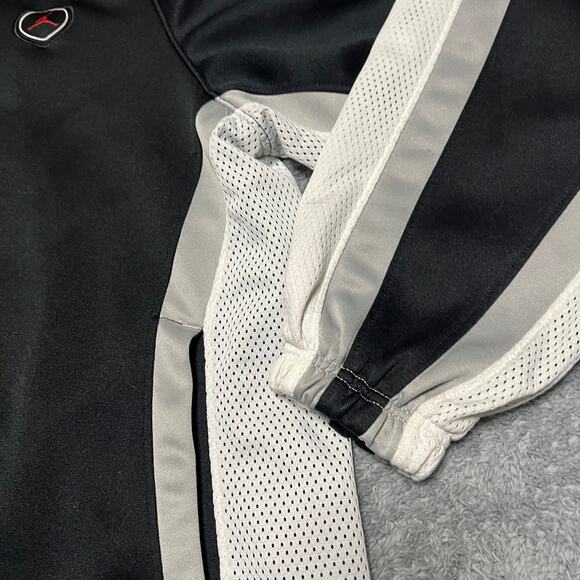 Vintage Jordan Sweatshirt Mens Large Full Zip Track Jacket Black Grey - Picture 2 of 8
